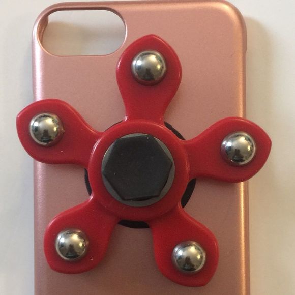 Rose Gold IPHONE 6S Case with Red Fidget Spinner - Picture 3 of 5